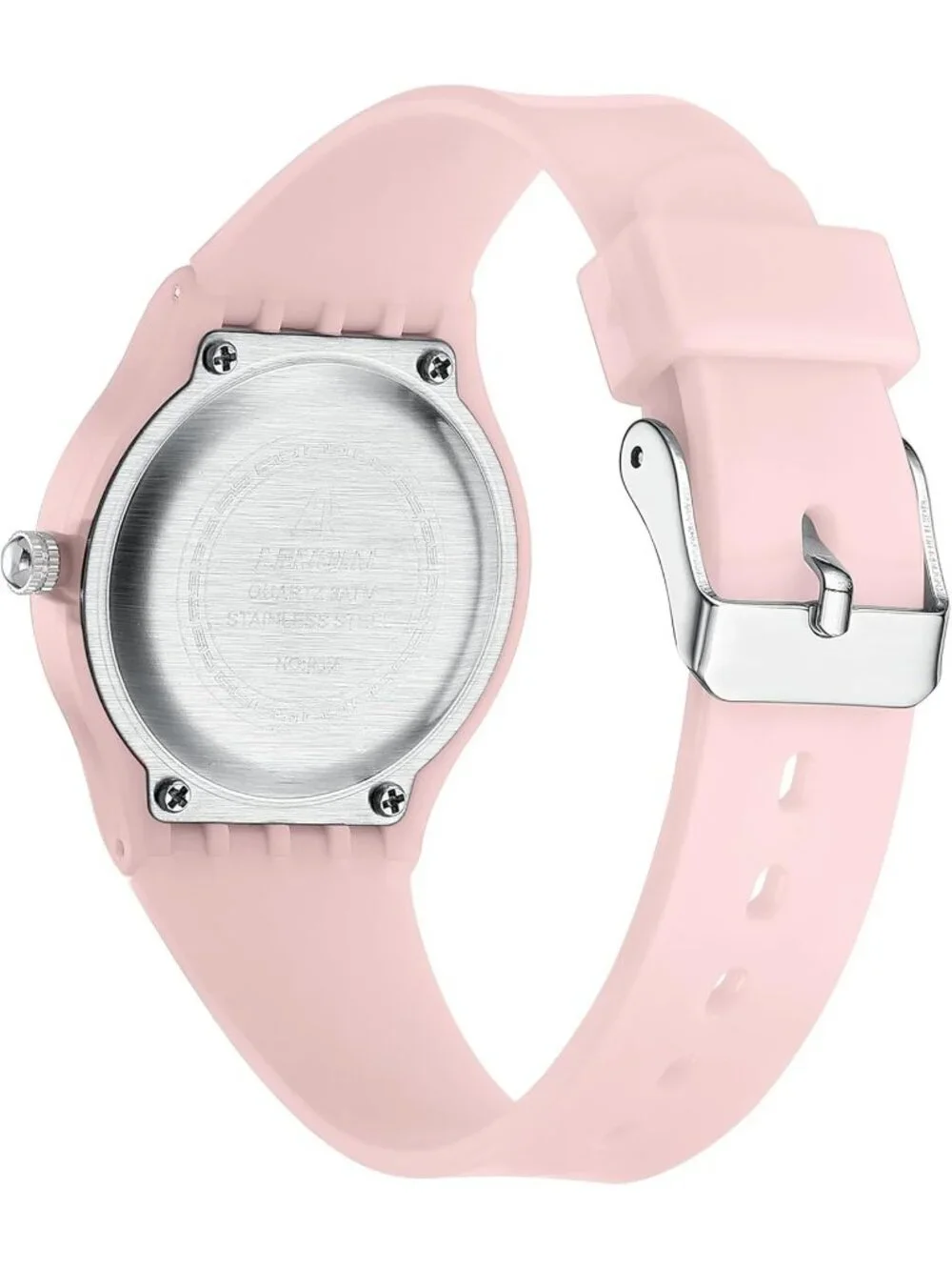 Ln Lenqin Women's Pink White Analog Quartz Leather Strap Waterproof Wrist Watch